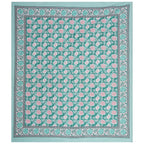 Rudra Bazaar Sea Green 210 TC Cotton Double King Bedsheet With 2 Pillow Covers | Grocsy