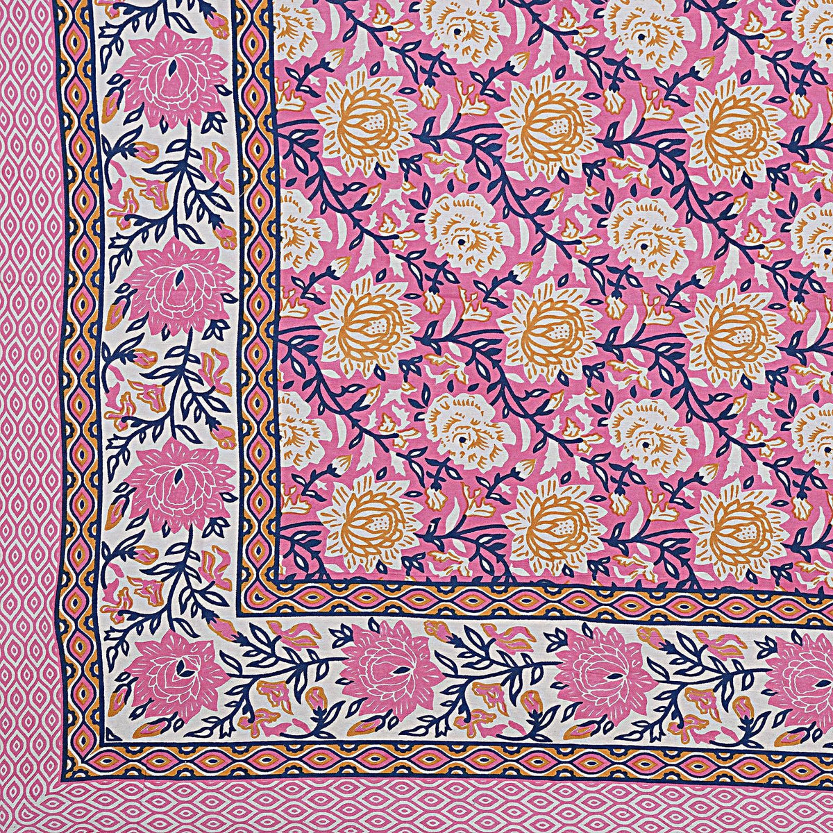 Rudra Bazaar Pink 210 TC Cotton Double King Bedsheet With 2 Pillow Covers | Grocsy