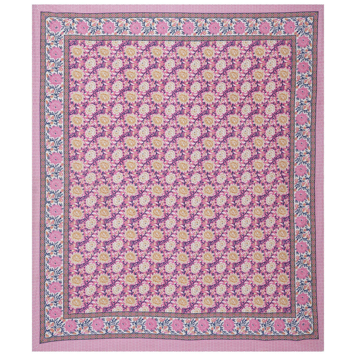 Rudra Bazaar Pink 210 TC Cotton Double King Bedsheet With 2 Pillow Covers | Grocsy