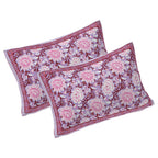 Rudra Bazaar Purple 210 TC Cotton Double King Bedsheet With 2 Pillow Covers | Grocsy