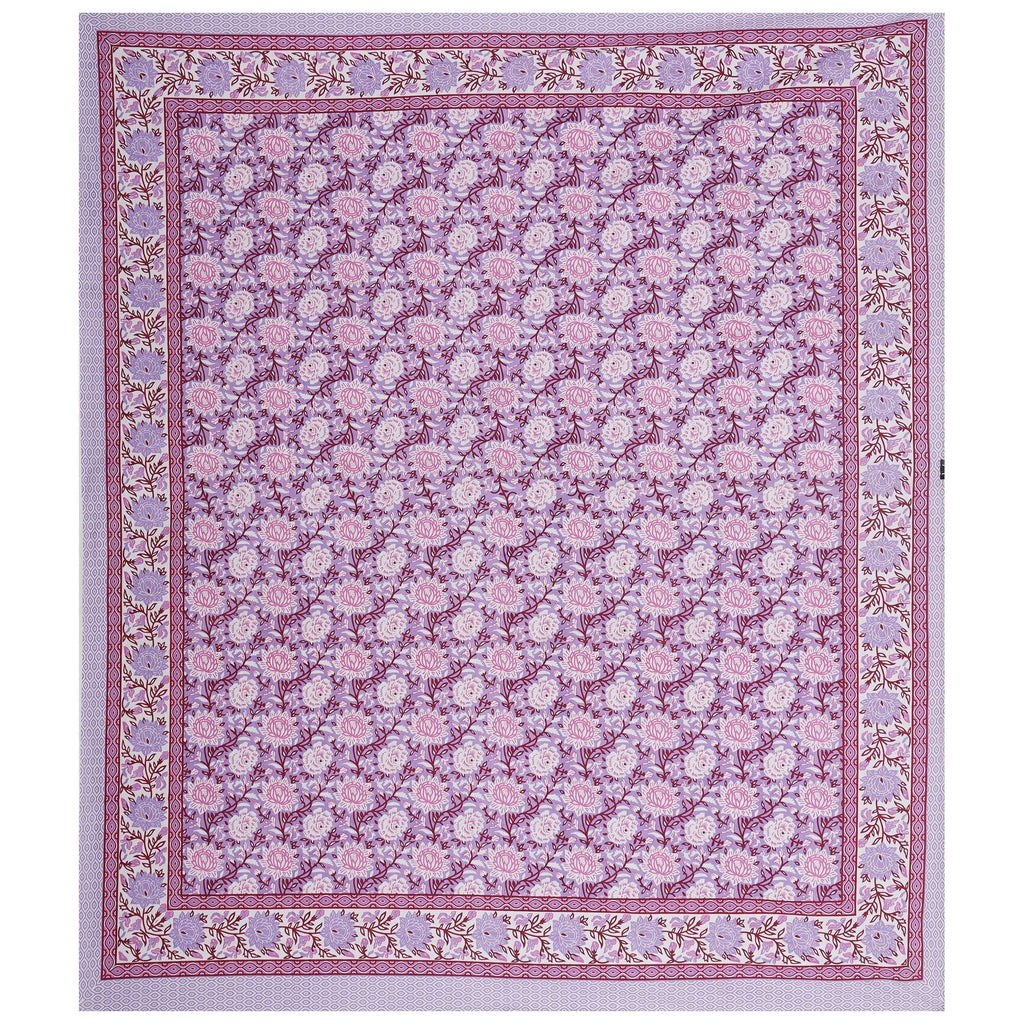Rudra Bazaar Purple 210 TC Cotton Double King Bedsheet With 2 Pillow Covers | Grocsy