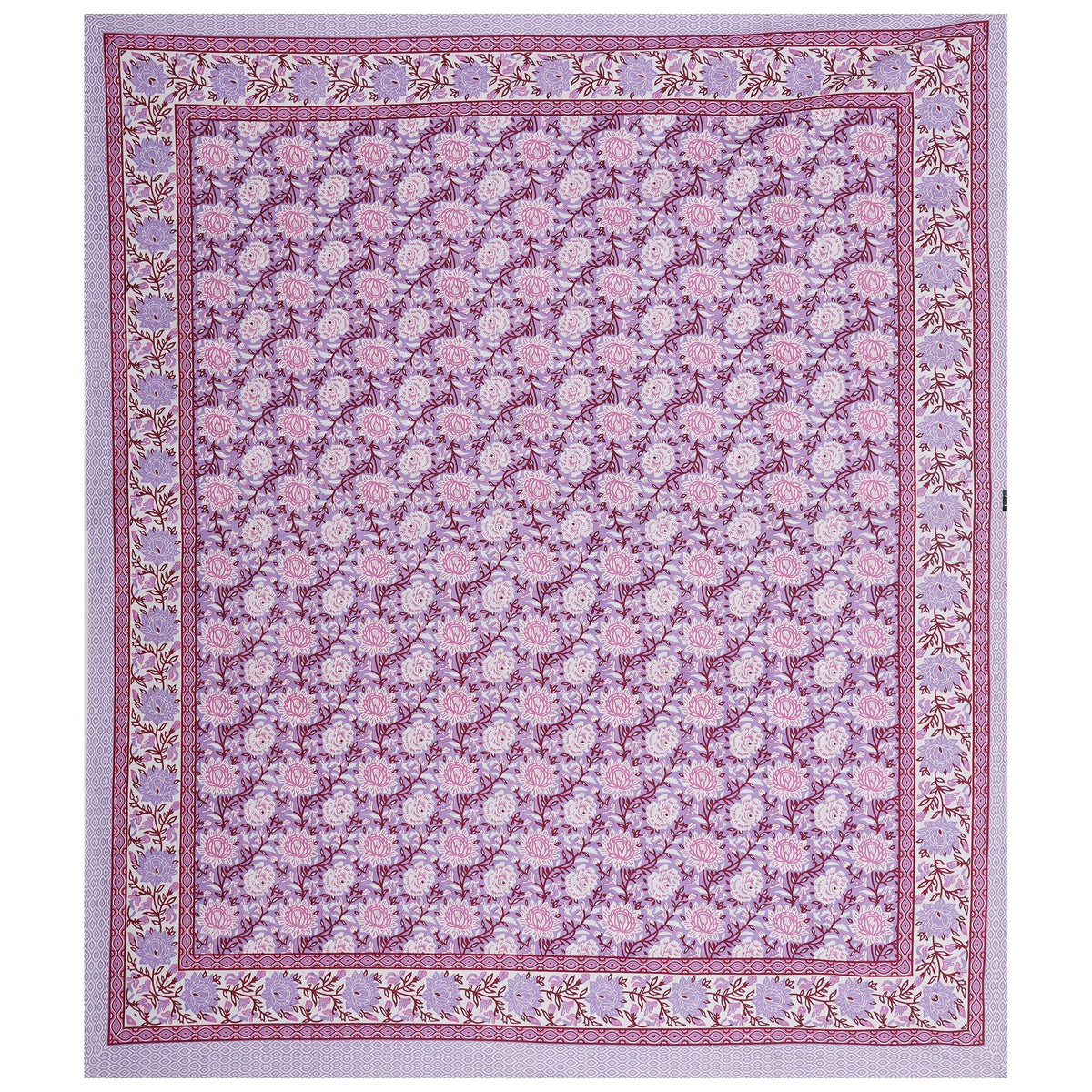 Rudra Bazaar Purple 210 TC Cotton Double King Bedsheet With 2 Pillow Covers | Grocsy