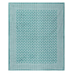 Rudra Bazaar Sea Green 210 TC Cotton Double King Bedsheet With 2 Pillow Covers | Grocsy