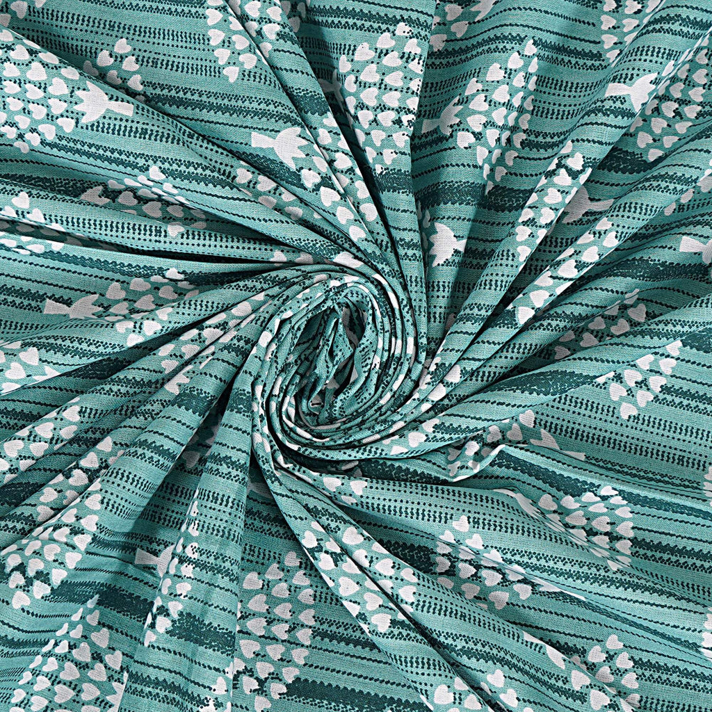 Rudra Bazaar Sea Green 210 TC Cotton Double King Bedsheet With 2 Pillow Covers | Grocsy