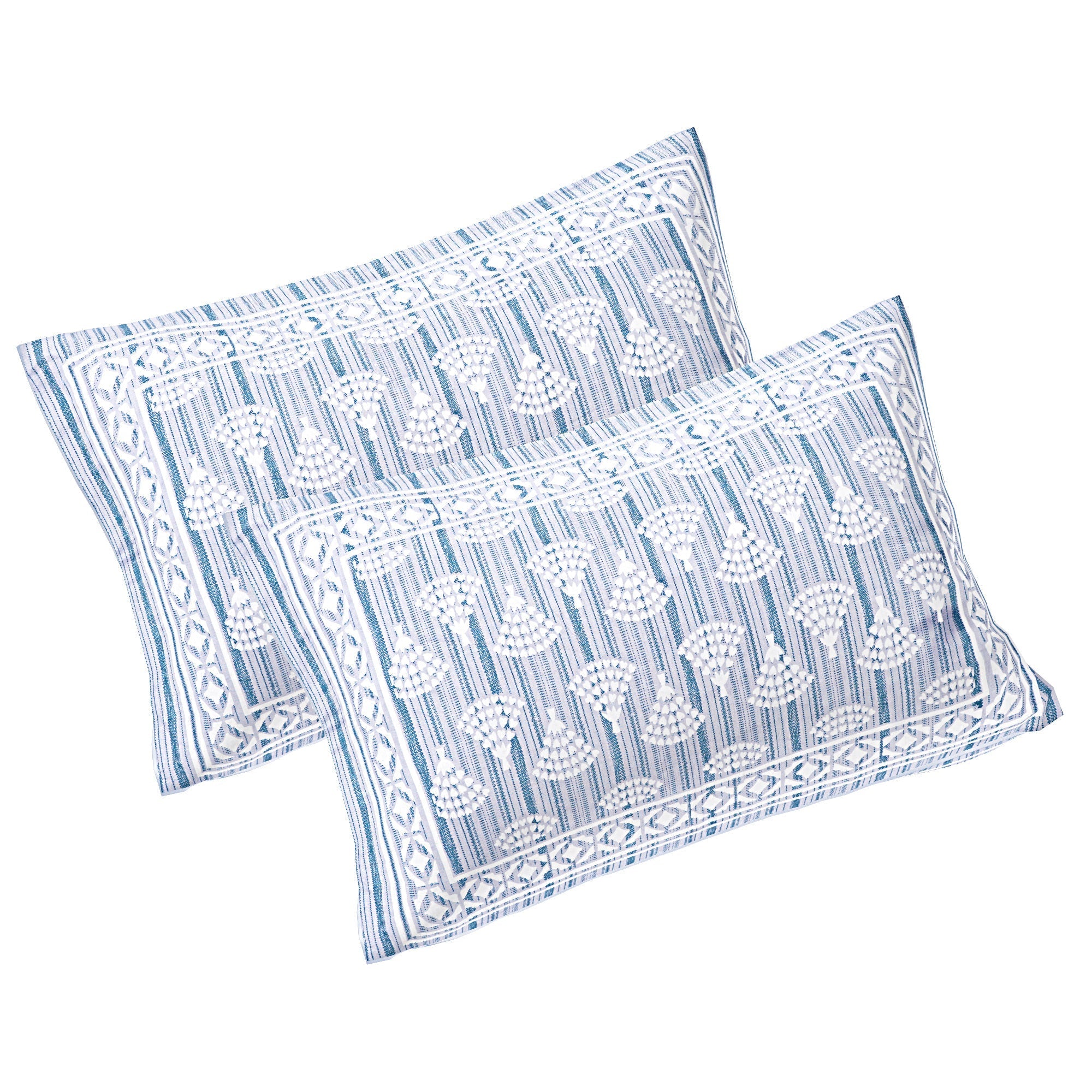 Rudra Bazaar Grey 210 TC Cotton Double King Bedsheet With 2 Pillow Covers | Grocsy