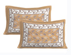Rudra Bazaar Brown 210 TC Cotton Double King Bedsheet With 2 Pillow Covers | Grocsy