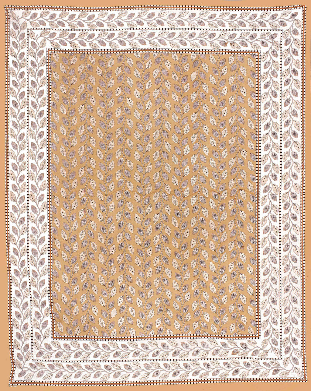Rudra Bazaar Brown 210 TC Cotton Double King Bedsheet With 2 Pillow Covers | Grocsy