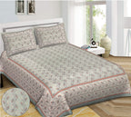Rudra Bazaar Sea Green 210 TC Cotton Double King Bedsheet With 2 Pillow Covers | Grocsy