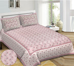 Rudra Bazaar Purple 210 TC Cotton Double King Bedsheet With 2 Pillow Covers | Grocsy