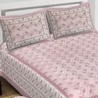 Rudra Bazaar Purple 210 TC Cotton Double King Bedsheet With 2 Pillow Covers | Grocsy