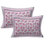 Rudra Bazaar Pink 210 TC Cotton Double King Bedsheet With 2 Pillow Covers | Grocsy