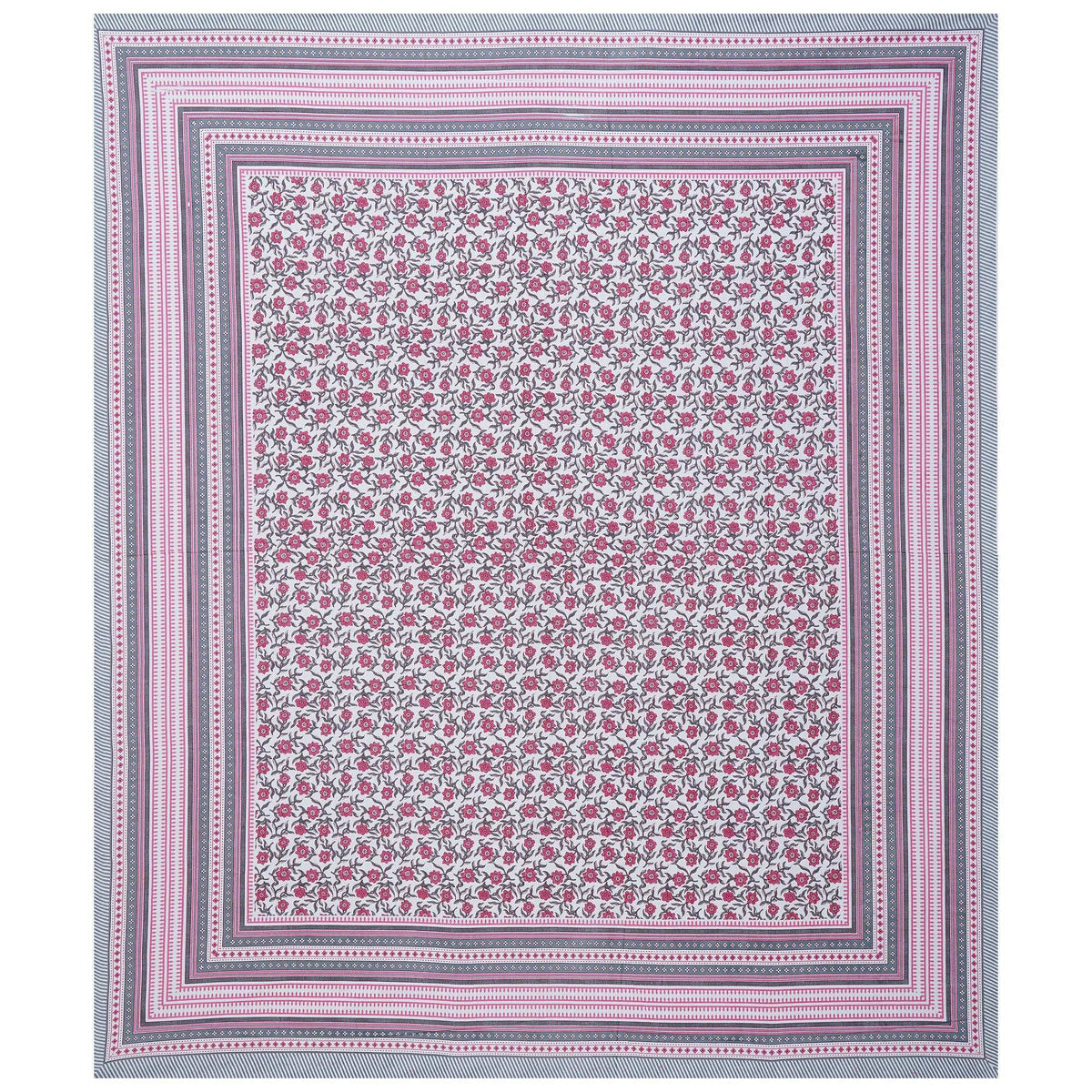 Rudra Bazaar Pink 210 TC Cotton Double King Bedsheet With 2 Pillow Covers | Grocsy