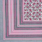 Rudra Bazaar Pink 210 TC Cotton Double King Bedsheet With 2 Pillow Covers | Grocsy