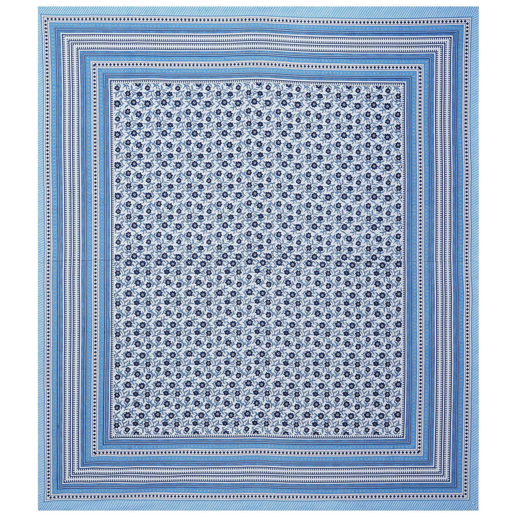 Rudra Bazaar Blue 210 TC Cotton Double King Bedsheet With 2 Pillow Covers | Grocsy
