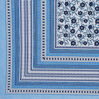 Rudra Bazaar Blue 210 TC Cotton Double King Bedsheet With 2 Pillow Covers | Grocsy