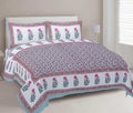 Rudra Bazaar Sea Green 210 TC Cotton Double King Bedsheet With 2 Pillow Covers | Grocsy