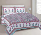 Rudra Bazaar Sea Green 210 TC Cotton Double King Bedsheet With 2 Pillow Covers | Grocsy
