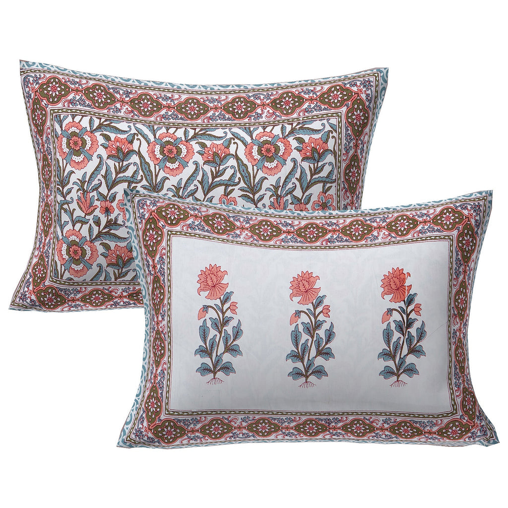 Rudra Bazaar Grey 210 TC Cotton Double King Bedsheet With 2 Pillow Covers | Grocsy