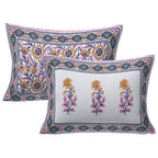 Rudra Bazaar Pink 210 TC Cotton Double King Bedsheet With 2 Pillow Covers | Grocsy