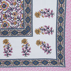 Rudra Bazaar Pink 210 TC Cotton Double King Bedsheet With 2 Pillow Covers | Grocsy