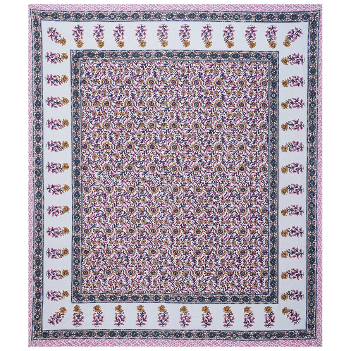 Rudra Bazaar Pink 210 TC Cotton Double King Bedsheet With 2 Pillow Covers | Grocsy