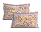 Rudra Bazaar Brown 210 TC Cotton Double King Bedsheet With 2 Pillow Covers | Grocsy