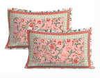Rudra Bazaar Pink 210 TC Cotton Double King Bedsheet With 2 Pillow Covers | Grocsy