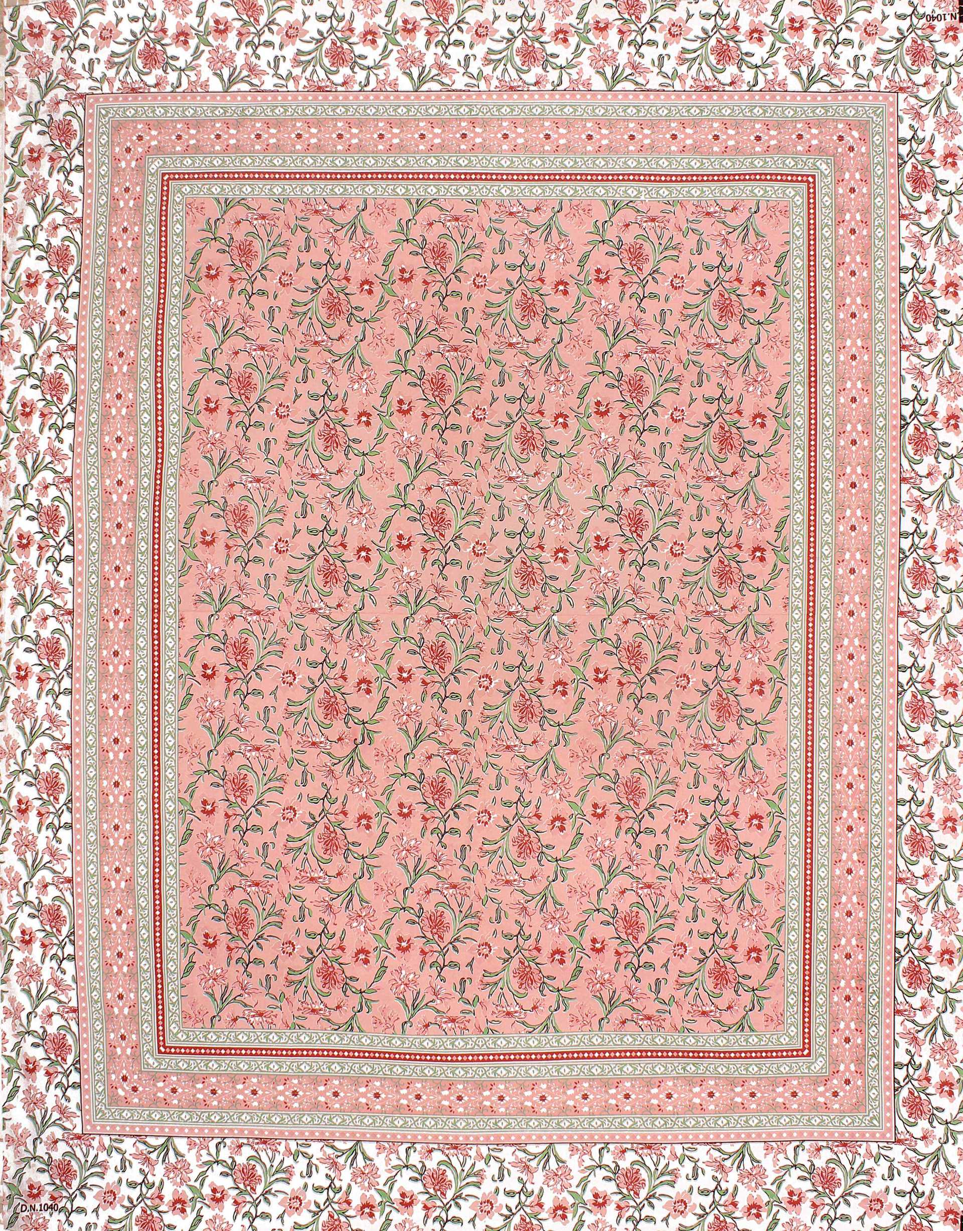 Rudra Bazaar Pink 210 TC Cotton Double King Bedsheet With 2 Pillow Covers | Grocsy