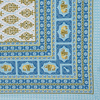 Rudra Bazaar Blue 210 TC Cotton Double King Bedsheet With 2 Pillow Covers | Grocsy