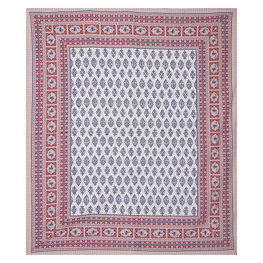 Rudra Bazaar Maroon 210 TC Cotton Double King Bedsheet With 2 Pillow Covers | Grocsy