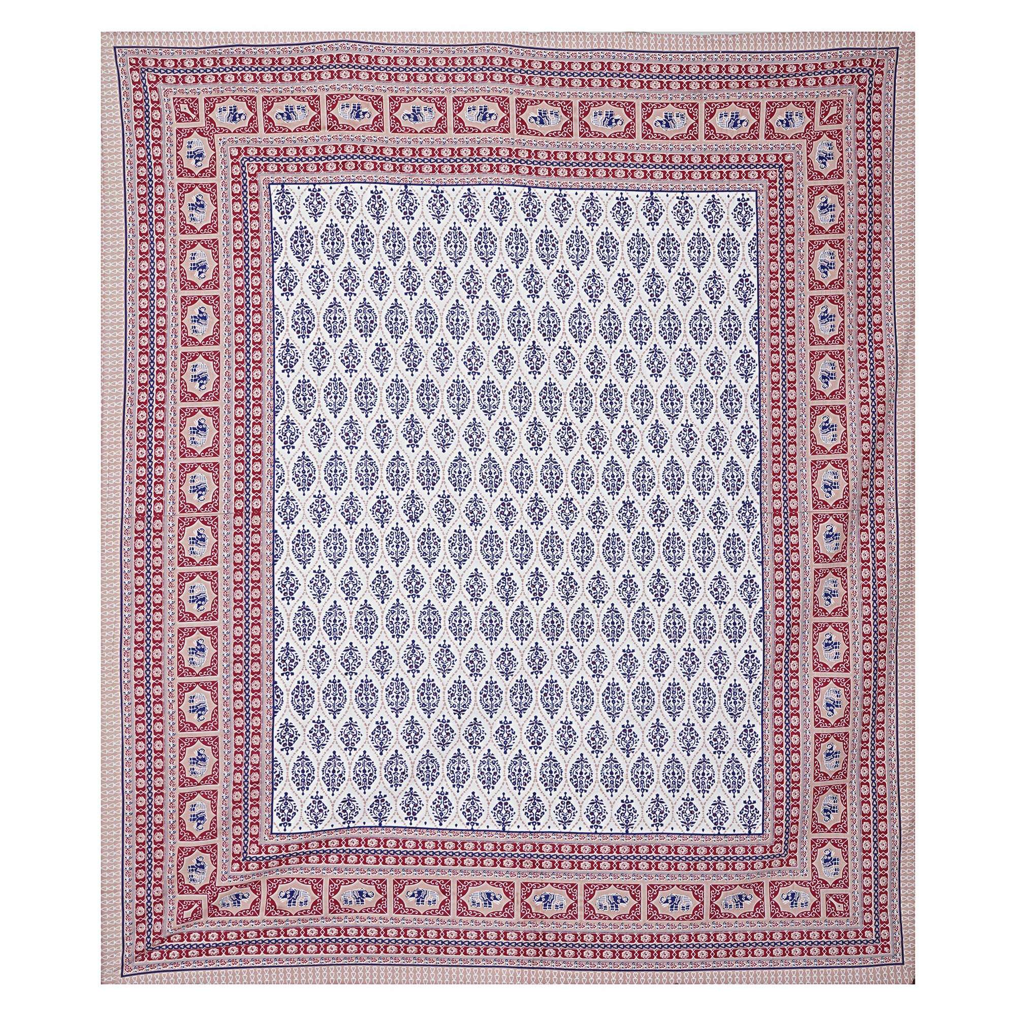 Rudra Bazaar Maroon 210 TC Cotton Double King Bedsheet With 2 Pillow Covers | Grocsy