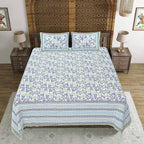 Rudra Bazaar Green 210 TC Cotton Double King Bedsheet With 2 Pillow Covers | Grocsy