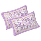 Rudra Bazaar Purple 210 TC Cotton Double King Bedsheet With 2 Pillow Covers | Grocsy
