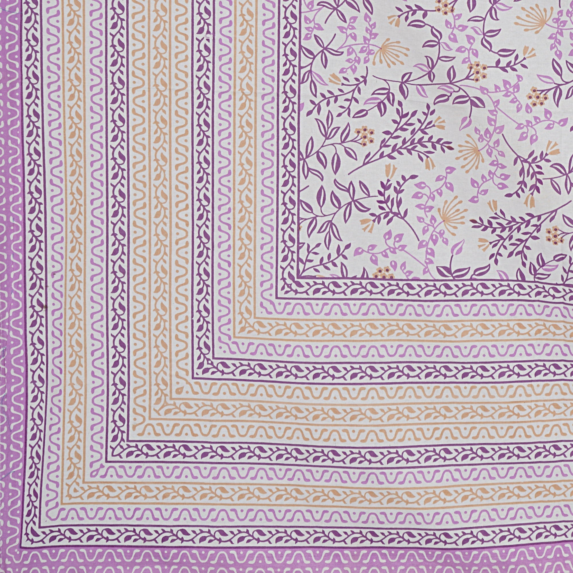 Rudra Bazaar Purple 210 TC Cotton Double King Bedsheet With 2 Pillow Covers | Grocsy