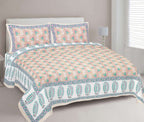 Rudra Bazaar Multi 210 TC Cotton Double King Bedsheet With 2 Pillow Covers | Grocsy