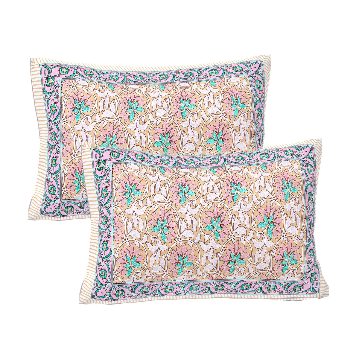 Rudra Bazaar Multi 210 TC Cotton Double King Bedsheet With 2 Pillow Covers | Grocsy