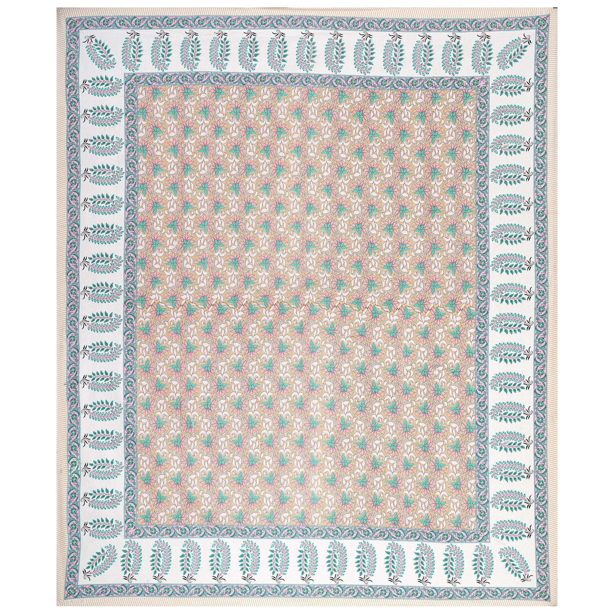 Rudra Bazaar Multi 210 TC Cotton Double King Bedsheet With 2 Pillow Covers | Grocsy