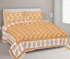 Rudra Bazaar Multi 210 TC Cotton Double King Bedsheet With 2 Pillow Covers | Grocsy