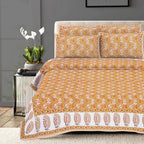Rudra Bazaar Multi 210 TC Cotton Double King Bedsheet With 2 Pillow Covers | Grocsy
