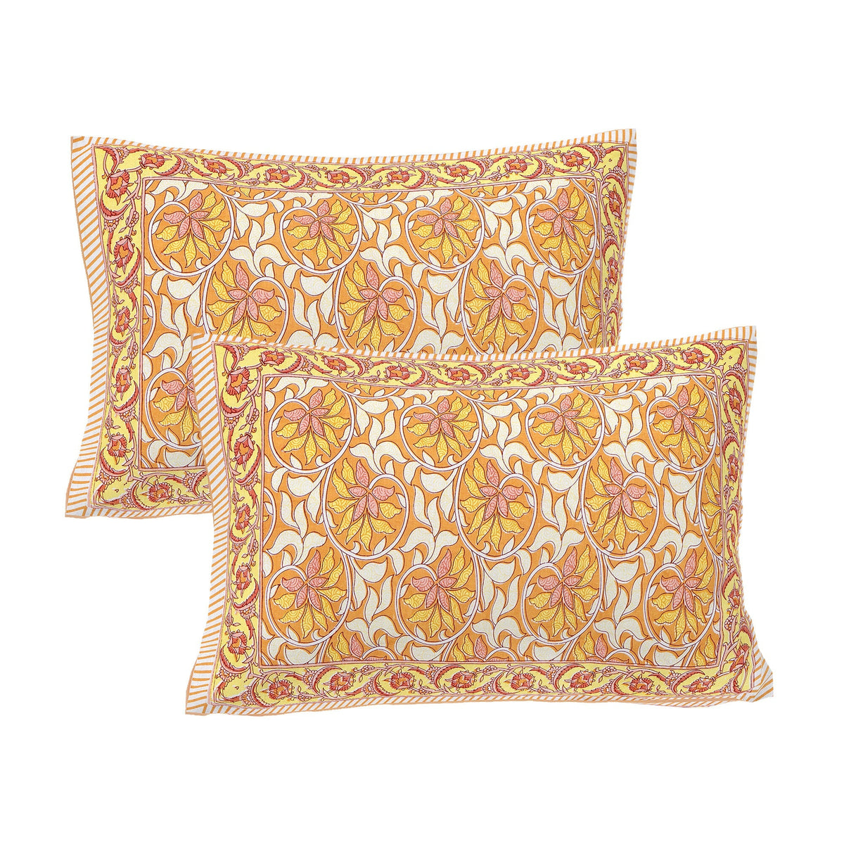 Rudra Bazaar Multi 210 TC Cotton Double King Bedsheet With 2 Pillow Covers | Grocsy
