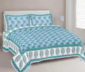 Rudra Bazaar Multi 210 TC Cotton Double King Bedsheet With 2 Pillow Covers | Grocsy