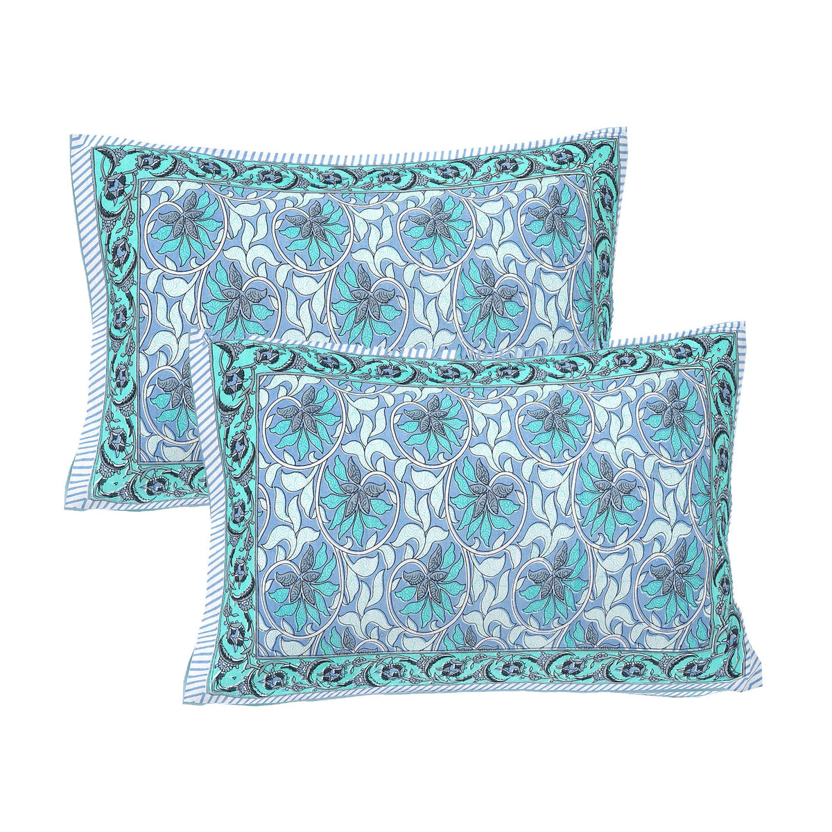 Rudra Bazaar Multi 210 TC Cotton Double King Bedsheet With 2 Pillow Covers | Grocsy