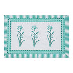 Rudra Bazaar Sea Green 210 TC Cotton Double King Bedsheet With 2 Pillow Covers | Grocsy