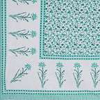 Rudra Bazaar Sea Green 210 TC Cotton Double King Bedsheet With 2 Pillow Covers | Grocsy