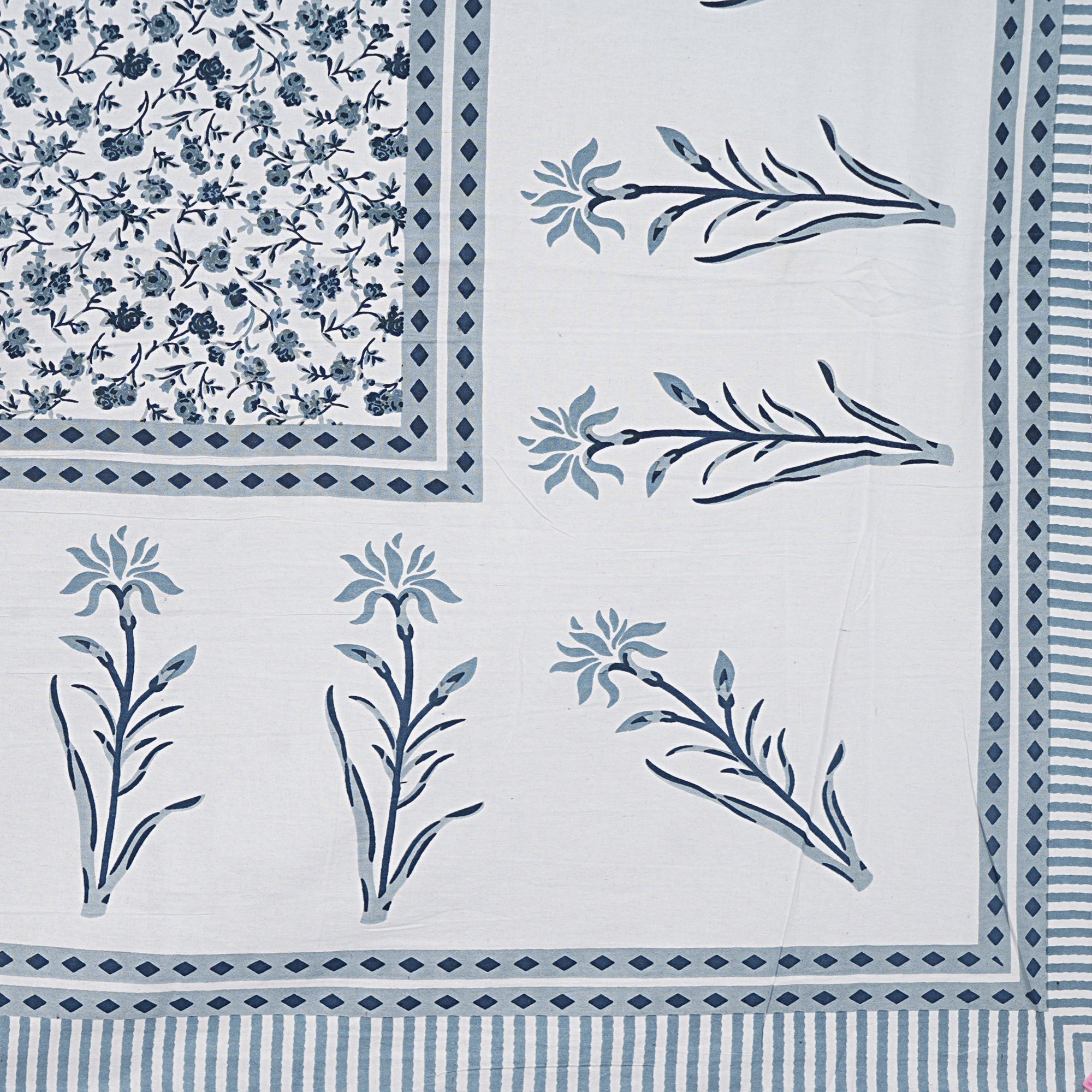 Rudra Bazaar Grey 210 TC Cotton Double King Bedsheet With 2 Pillow Covers | Grocsy