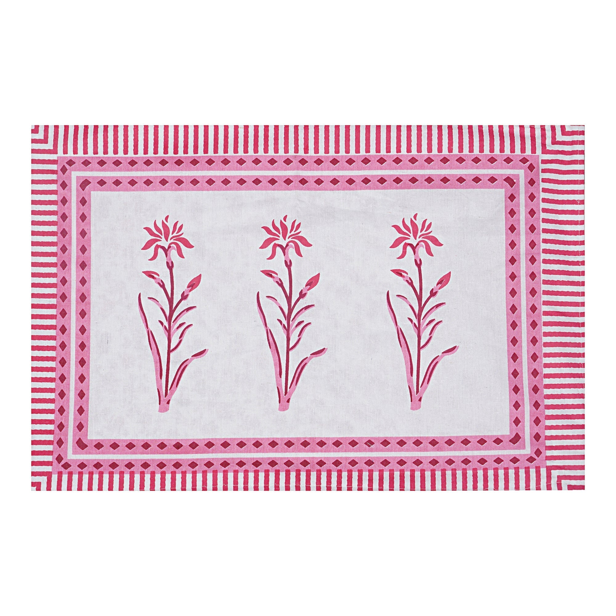 Rudra Bazaar Pink 210 TC Cotton Double King Bedsheet With 2 Pillow Covers | Grocsy