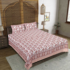 Rudra Bazaar Sea Green 210 TC Cotton Double King Bedsheet With 2 Pillow Covers | Grocsy