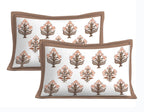 Rudra Bazaar Brown 210 TC Cotton Double King Bedsheet With 2 Pillow Covers | Grocsy