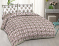 Rudra Bazaar Grey 210 TC Cotton Double King Bedsheet With 2 Pillow Covers | Grocsy