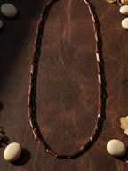 NVR Men's Handcrafted Maroon Rhodium Plated Chain | Grocsy